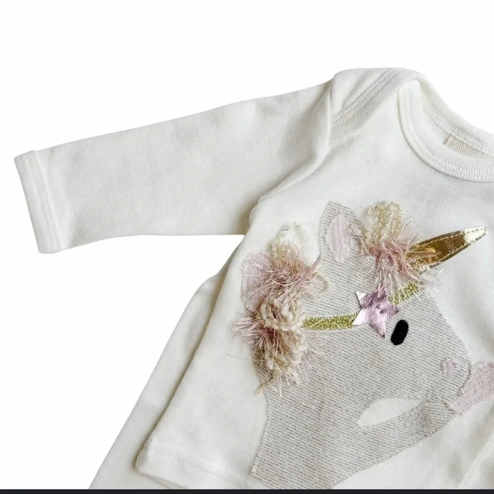 Charming Unicorn Kids Pajama Set - Cream by designer Oh Baby!
